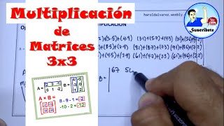 Multiplicacion de Matrices 3x3  Harold Alvarez [upl. by Romonda]