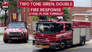 TWO TONE DOUBLE FIRE RESPONSE  TURNOUT SCDF LF112E PL112E [upl. by Bert]