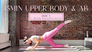 15MIN Toned Ab Arms amp Back  DAY 3  1 Week Pilates Challenge  madeleineabeid [upl. by Nilpik]