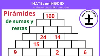 Pirámides numéricas o de sumas y restas 4  Te animas a completarla  nivel bajo [upl. by Glynda]