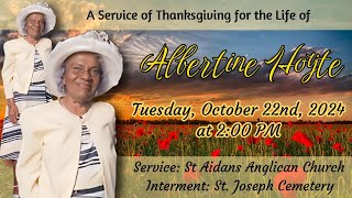 A Service of Thanksgiving for the Life of Albertine Hoyte [upl. by Malin122]