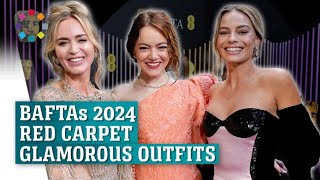 BAFTAs awards 2024 celebrity red carpet highlights [upl. by Norby516]