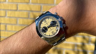 Is This the Best Dial on a Rolex Daytona Homage Parnis PA6048 Watch Review Creamy Yellow Dial [upl. by Netsirk902]