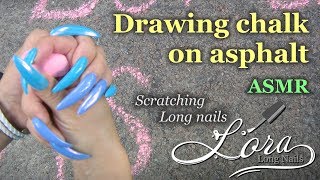 Drawing chalk amp long claws nails scratching no talking [upl. by Sucramal692]