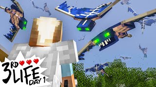 Minecraft 3rd Life Day 1  Massive Phantom Attack [upl. by Dlanigger]