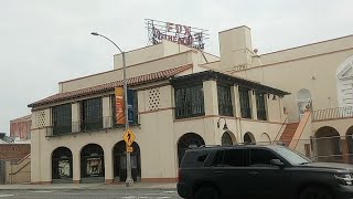 Walking Harbor Blvd Fullerton California Shops Restaurants Historic Buildings [upl. by Benji]