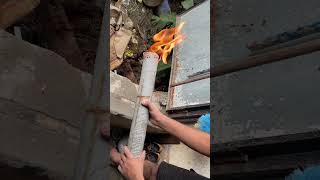 Omg Pvc Pipe Fire \ plumbing pipe fire \ danger fire pipe \ how to fire pipe  diy fire tips or tips [upl. by Finella851]