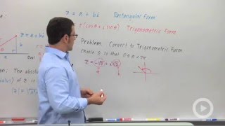 Converting Complex Numbers From Rectangular Form to Trigonometric [upl. by Norat87]