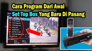 Cara setting set top box tv digital BARU [upl. by Arihsaj]