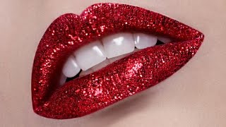 Red Lips Glitter Makeup Tutorial [upl. by Dleifniw]