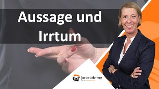 Aussagedelikte  Übersicht  Irrtum §§ 153 ff StGB ► juracademyde [upl. by Ahsuoj316]