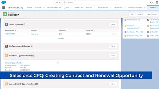 Salesforce CPQ Creating Contract and Renewal Opportunity [upl. by Lucienne838]