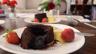 Molten Chocolate Lava Cake Recipe  Go Delicious [upl. by Aztilay]