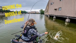 AMAZING URBAN FISHING  Wolf and Fox river TOURNEY recap Hobie BOS [upl. by Seraphina]