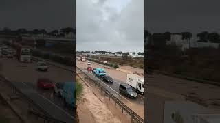 Balanegra Almería ATENCIÓN⚠️⛈️ A7 entre los km 829 y 831 inundada [upl. by Buzzell]