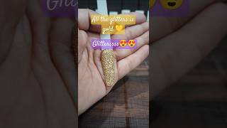 Gold glitter nailart gold youtubeshorts youtube shorts shortvideo makeup nailart nails gold [upl. by Asela]