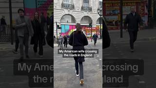 my American wife crossing the roads in England shorts [upl. by Ardaed115]