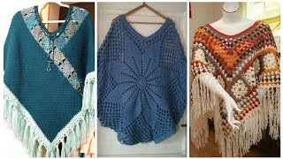 Impresionante diseño de moda de poncho suelto tejido a crochet nuevo [upl. by Iggam]