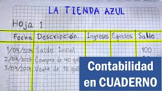 Cómo llevar la CONTABILIDAD de un NEGOCIO PEQUEÑO en CUADERNO [upl. by Kermit]