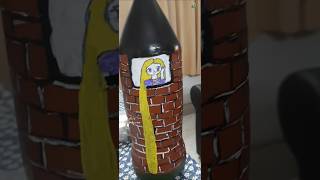 Rapunzel tower🥰 plastic bottle art art bottleart artandcraft rapunzel rapanzeltower [upl. by Rambert573]