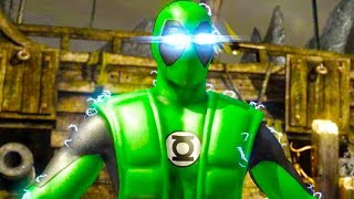 Mortal Kombat XL  Green Lantern Deadpool Triborg Costume Mod Performs Intros On All Stages [upl. by Enirtak]