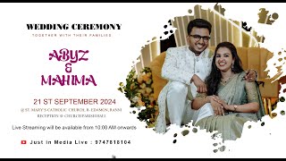 ABYZ amp MAHIMA  WEDDING CEREMONY  210924 JUST IN MEDIA LIVE [upl. by Maisey]