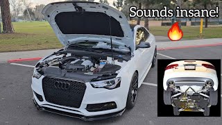 Audi 30T Supercharged B85 with FULL AWE Exhaust High flow cats resonators catback intakeetc [upl. by Levins]