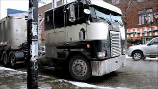 PETERBILT COE  INTL  FREIGHTLINER TRUCKS IN SNOW REMOVAL [upl. by Odlopoel]