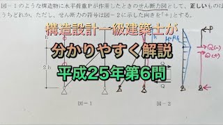 【構造設計一級建築士が過去問解説】一級建築士 構造力学平成25年第6問 合成ラーメンせん断力図 [upl. by Hartzel]