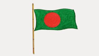 How to draw Bangladesh National Flag step by step [upl. by Enicnarf]