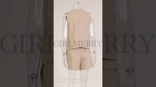 GIRLMERRY Stylish nonstretch solid color linen high waist loose shorts set Wholesale DA010227 [upl. by Tacye]