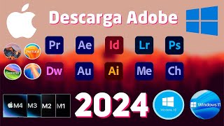 Suite Adobe 2024 IntelM1M2M3M4 y Windows Instala Illustrator Photohop Ventura Sonoma Sequoia [upl. by Landau963]