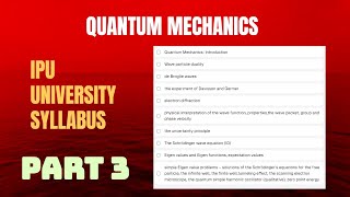 Quantum Mechanics Part 3 IPU university GGSIPU  electron diffraction physical interpretation wave [upl. by Folger]