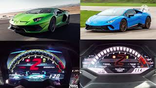 Lamborghini Aventador SVJ vs Lamborghini Huracan Performante 0250 kmh race [upl. by Amadas]