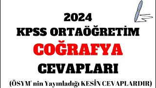 2024 KPSS Ortaöğretim Coğrafya Cevapları [upl. by Durkee]