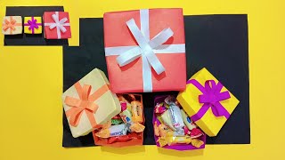 How to Make Gift Box  Easy Paper Gift Box Making  Paper Craft [upl. by Gilburt683]