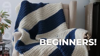 How to Crochet a Blanket StepbyStep for Complete Beginners [upl. by Marra711]