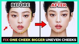 ✨ FACE EXERCISE FOR FIX UNEVEN CHEEKS amp UNEVEN FACE  Get a symmetrical face Fix one cheek bigger [upl. by Popele]