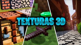 ✅LAS 4 MEJORES TEXTURAS 3D ✅🥳MinecraftBedrock y Minecraft pocket edition✌️ [upl. by Jonas156]