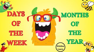 Days of the Week and Months of the Year in English  Kids Songs  Nursery Rhymes [upl. by Hairacaz]