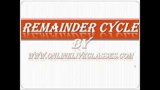 Remainder Cycle  Online Live Classes  Online Test Series [upl. by Janik]