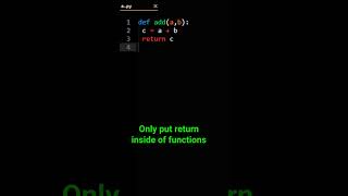 SyntaxError return outside function [upl. by Coit]