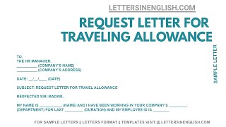 How To Write Request Letter for Travelling Allowance  Letters in English [upl. by Artemisa469]