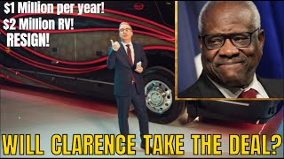 John Oliver Offers CORRUPT Clarence Thomas 1 MILLION a year to resign politics johnoliver [upl. by Kenimod]