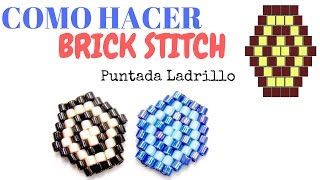 Como hacer la tecnica Brick Stitch o Puntada Ladrillo [upl. by Flore]