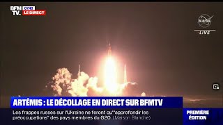 Mission Artemis la fusée de la Nasa décolle en direction de la Lune [upl. by Tressia]