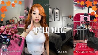 Fall Vlog 🍂 new hair color facial spooky girls night mini hygiene restock [upl. by Trahern]