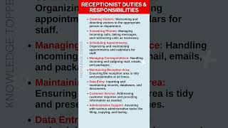 Receptionist Job Duties and Responsibilities [upl. by Adriene]