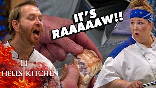 Raw Fish amp Burned Steaks Cause Benjamin Headaches in the Finale  Hells Kitchen [upl. by Thane385]