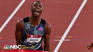 Erriyon Knighton ends Fred Kerleys win streak takes home 200m national title at 19  NBC Sports [upl. by Etteloiv234]